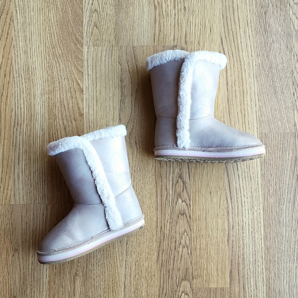 Sugar Rose Gold Fur-Lined Boots